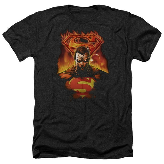 Superman - Man On Fire - Heather Short Sleeve Shirt - Large