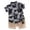 Black, variant on Uccdo 3M-4T Toddler Boys Casual Outfits Set Kids Summer Leaves Print Shirt Blouse Shorts