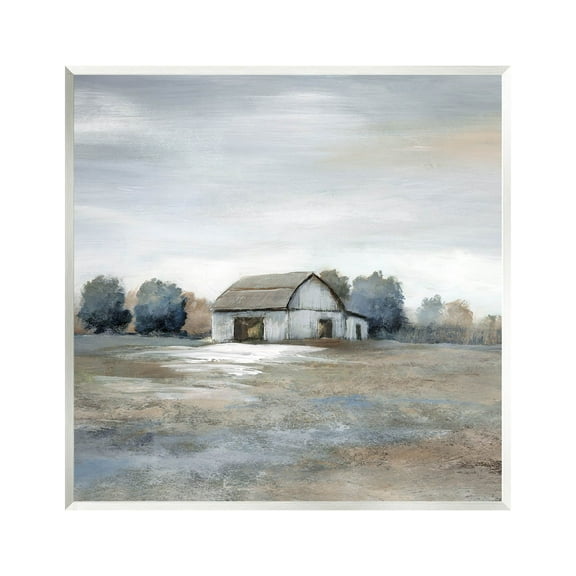 Countryside Barn Neutral Tones Landscape Painting Unframed Art Print Wall Art