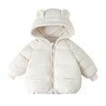 thumbnail image 4 of Baby Girls Winter Coat Baby Girls Puffer Coat Cute Bear Hooded Jacket Zipper up Down Coats for Kids Baby Boys Outerwear Coats Little Boys Girls Clothes 3-4 Years, 4 of 4