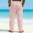 thumbnail image 5 of Uwinwear Men's Striped Pants Casual Color Block Straight-Legs Long Pants Casual Big & Tall Flat Front Business Trousers with Pockets,Pink,XXXL, 5 of 5