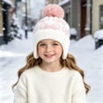 thumbnail image 2 of Suntak Toddler Beanies for Girls Warm Cute Pattern Winter Hat with Pom Pom 2-6 Years, 2 of 6