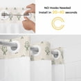 thumbnail image 2 of No Hook Bohemia Shower Curtain with Snap in Liner Set, Green Flowers Abstract Boho Beige Waterproof Fabric Bathroom Curtains with See Through Top Window, Hotel Style Standard 72 x 72 Inch, 2 of 9