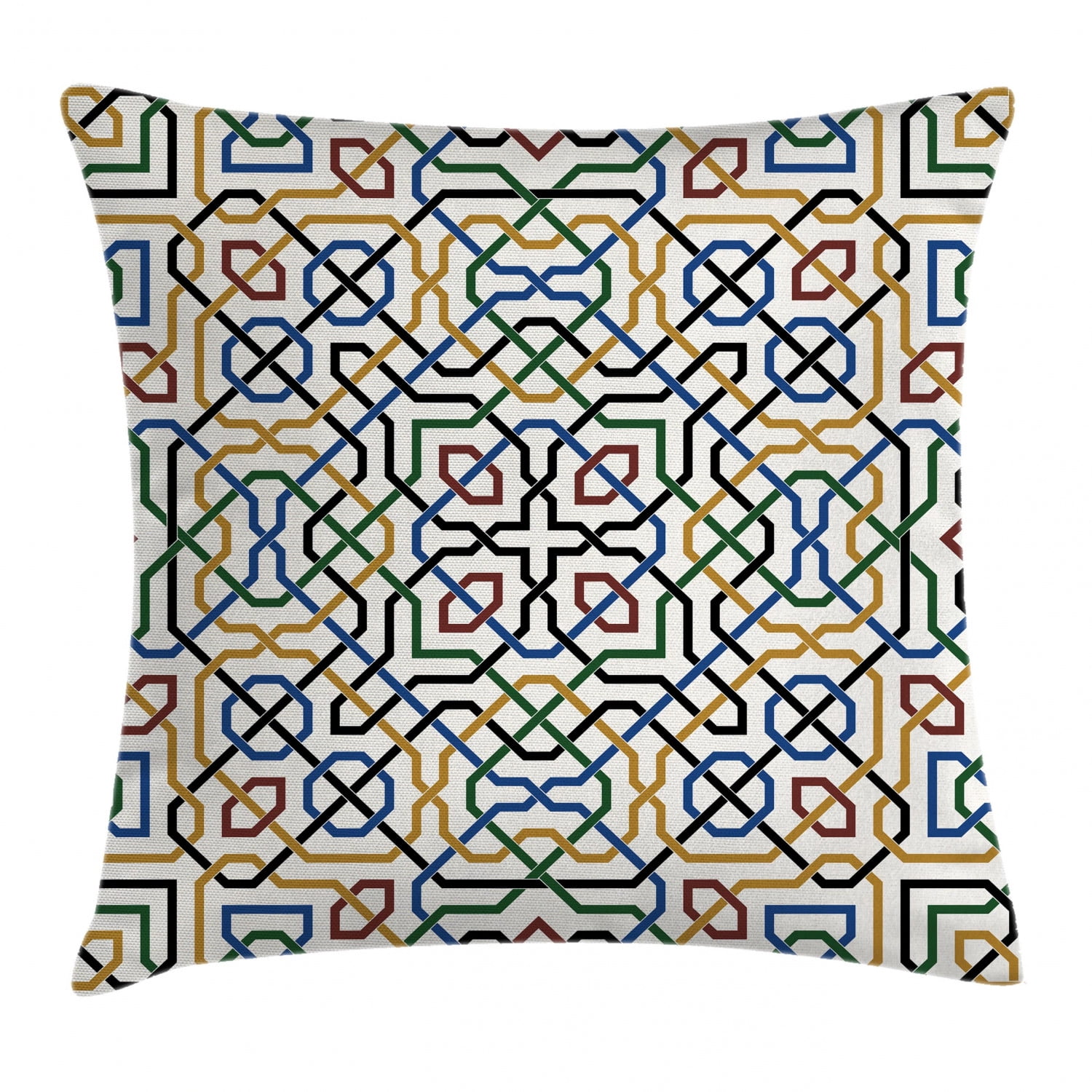 Moroccan Throw Pillow Cushion Cover, Traditional Moorish Motif with