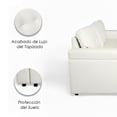 thumbnail image 2 of Ilios Innova | Sofá Cama Kairo Blanco de Tela Chaise Longue/Cama Extraíble 3 Plazas Estructura de Madera Funcional y Moderno, 2 of 9