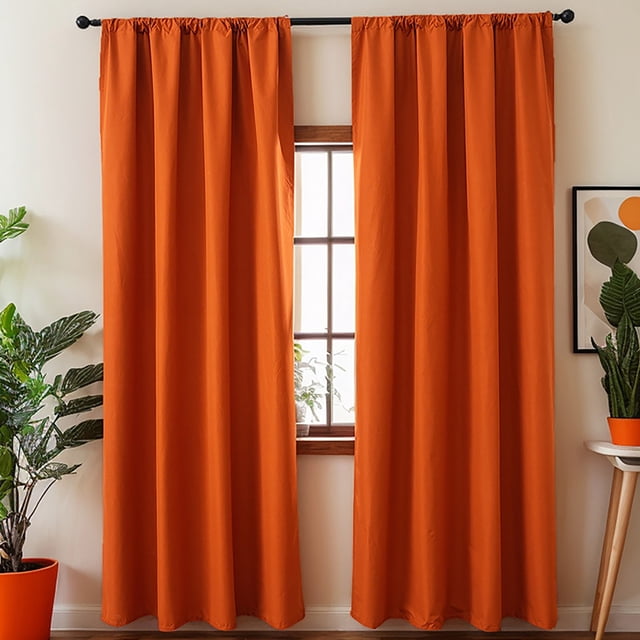Cortinas opacas escandinavas de color sólido - 2 paneles, ambiente oscuro para dormitorio y cocina, aislamiento térmico, instalación sencilla