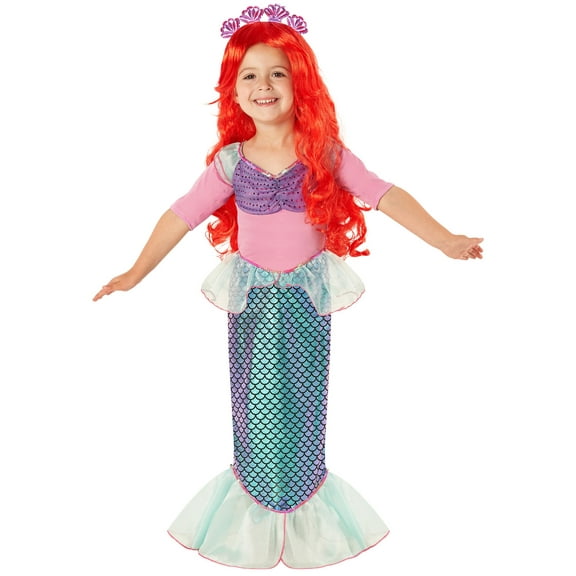 Morph Girls Mermaid Princess Costume Wig Kids Fairy Tale Book Day Week Halloween Multi-color M