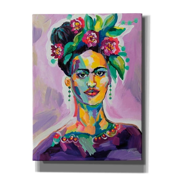 Epic Graffiti "Frida" by Jeanette Vertentes, Canvas Wall Art, 12"x16"
