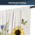 thumbnail image 4 of Rustic Farmhouse Sunflower Kitchen Window Curtains 2 Panels 27.5W x 39H Rod Pocket Quotes Inspirational Motivational Positive Vintage Small Short Door Decor Laundry Drapery Treatment, 4 of 6