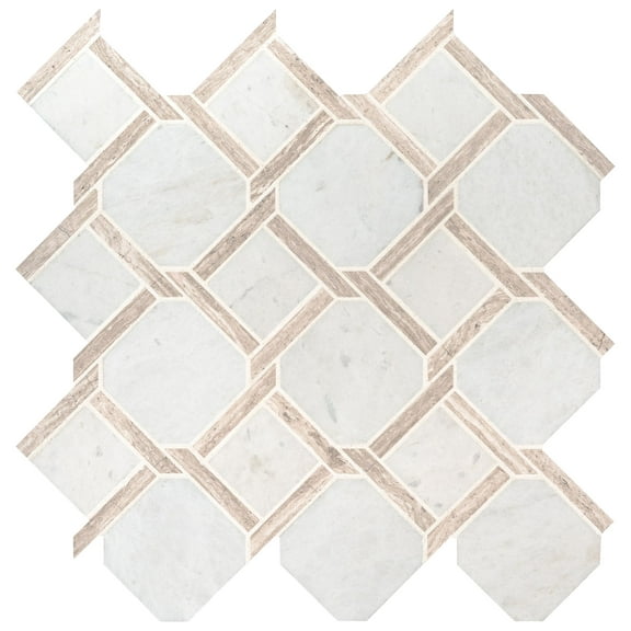 Marbella Lynx 12 in. x 12 in x 10mm Polished Marble Mesh-Mounted Mosaic Tile (10 sq. ft. / case)