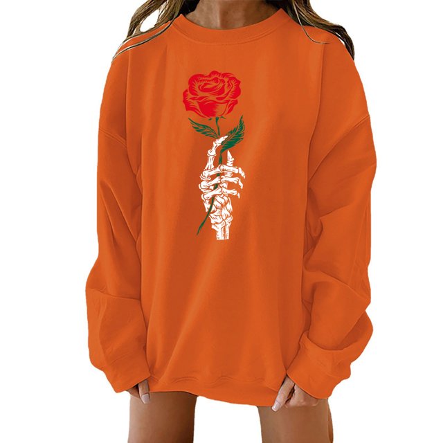 Sudadera Para Mujer Camisas Erógenas de Invierno Cuello Redondo Manga Larga Tops Impreso Regular Sudadera Blusa Odeerbi ODB128617