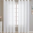 thumbnail image 1 of Cortinas Translucidas Blanco，Cortinas Transparentes para Salas de Estar y recamara ，Ojales en La Parte Superior，Cortinas de Gasa 2uds, 1 of 4