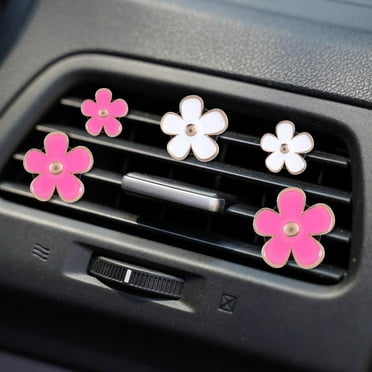 6 Pcs Car Air Vent Clips Daisy Flower Air Conditioning Outlet Clip Cute Car Air Freshener Clip with DIY Unscented Fragrance Pads Daisy Car Decor Car Interior Decorations Refillable Car Diffuser