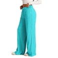 thumbnail image 5 of Baggy Sweatpants Women Wide Leg High Waisted Yoga Pants Drawstring Fall Outfits Fashion Teen Girl Athletic Yoga Joggers,Mint Green 2XL, 5 of 7