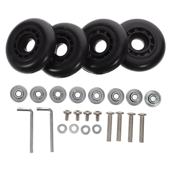 Mobutofu Universal Black Suitcase Wheels, Durable Swivel Design, Easy to Use, 4Pcs