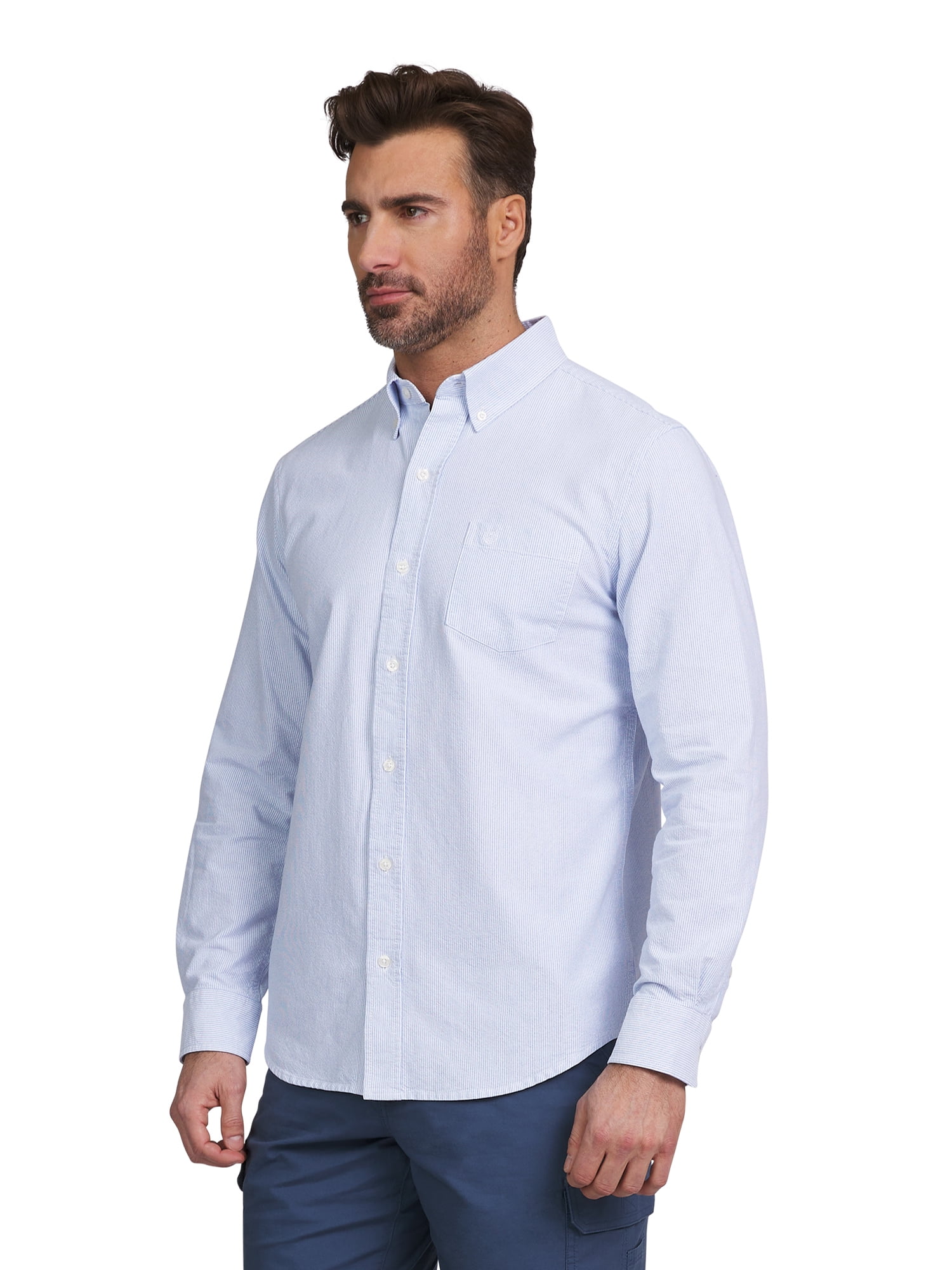 Chaps Men's & Big Men's Seacoast Wash Button Down Oxford Shirt with Long Sleeves, Sizes S-2XL