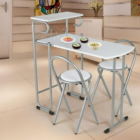 Folding Kitchen Table And Chairs Set OTVIAP Fashion Folding Couple 1 Table with 2 Chairs Set Dining Room Furniture, Dining Room Furniture,Home Furniture ()