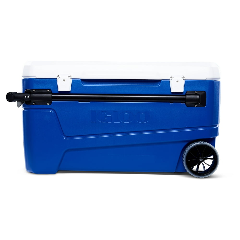 Igloo 110 qt. Glide Ice Chest Cooler, Blue with Wheels