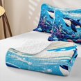 thumbnail image 4 of spefrowx Marine Orca Twin Quilt Set for Boys Girls, Blue Vibrant Coral Reef Twin Coverlet Set, 2 Pieces, 4 of 7