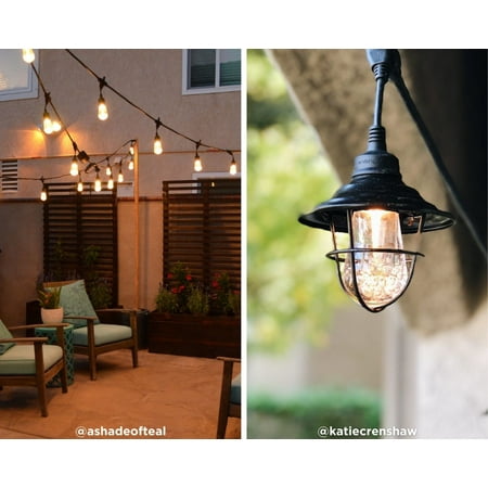 Enbrighten - Café Vintage Series LED Lights (12 feet/6 bulbs) - Black
