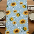 thumbnail image 5 of Table Runners 90 Inches Long Dress Scarves, Blue Yellow Sunflower Farmhouse Coffee/Dining/Kitchen Table Runner for Living Room, Summer Botanical Farmhouse Floral 13x90 Inch, 5 of 9