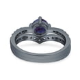 thumbnail image 2 of Two Piece Chevron Lab Alexandrite Round Ring 925 Sterling Silver Size 9, 2 of 3