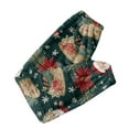 thumbnail image 5 of Women's Christmas Print Cuffed Ankle Pants, Casual Pajama Style, Dark Green, Size XL, 5 of 6