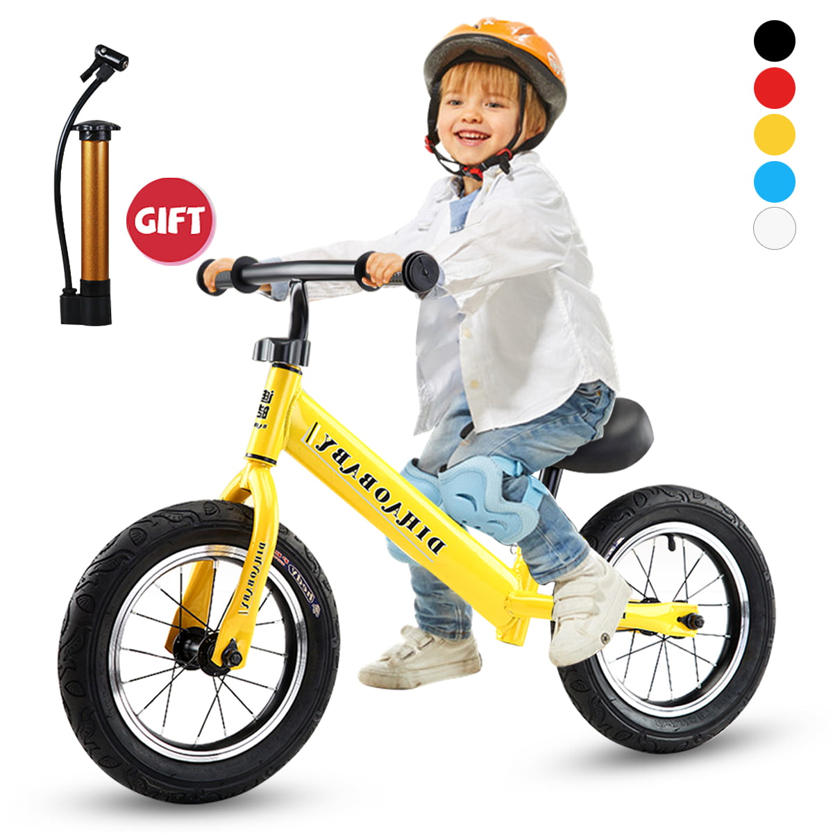 12'' Kids Balance Bike Pump Children Learn to Ride No-Pedal Inflatable Tire 