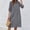 Gray, variant on Fashion Women's Casual Sexy Round Neck Summer And Short Sleeve Button Dress