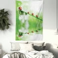 thumbnail image 3 of Ladybugs Tapestry, Ladybugs on A Stem over the Water Striped Animals Fresh Environmental Life Image, Wall Hanging for Bedroom Living Room Dorm Decor, 40W X 60L Inches, Red Green, by Ambesonne, 3 of 5