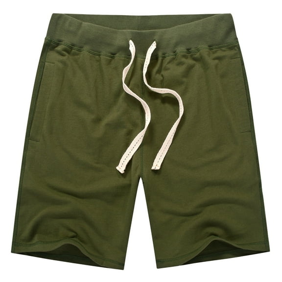 JTieacloth Big and Tall Shorts for Men Male Pure Cotton Washed Spring And Summer Sports Shorts Solid Color Lace Large Size Multi Pockets Pants,Green