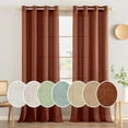 thumbnail image 1 of TianQi Terracotta Linen Curtains 84 Inch Length 2 Panels Set for Bedroom Living Room, Soft Thick Linen Textured Window Drapes Burnt Orange Rust Fall Boho Decor Semi Sheer Light Filtering Grommet, 1 of 5