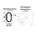 thumbnail image 7 of Phillco Closet Rod Aluminum Brass Oval 18 in Screw Mount, 7 of 7
