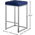 thumbnail image 3 of Meridian Furniture Nicola 26.5"H Velvet Counter Stool in Navy (Set of 2), 3 of 5