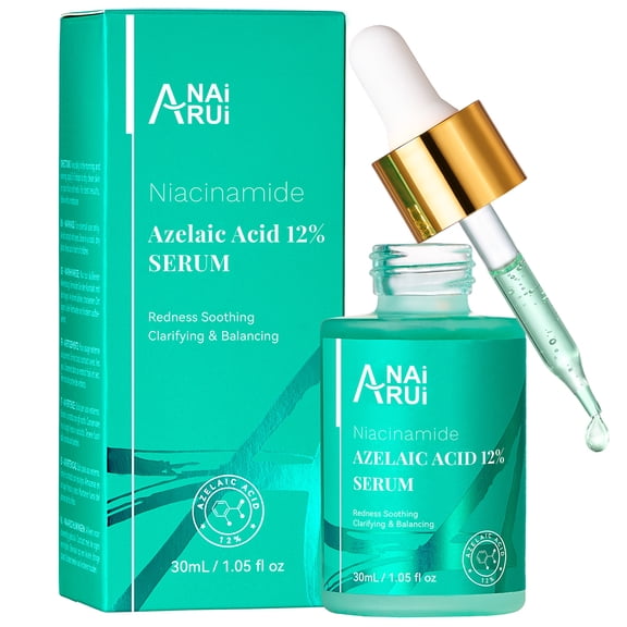 ANAiRUi 12% Azelaic Acid Hydrating Face Serum, Lightweight Daily Facial Serum for All Skin Types, 1.05 fl oz