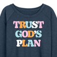 thumbnail image 3 of Instant Message - Trust God's Plan - Women's Lightweight French Terry Long Sleeve Shirt, 3 of 6