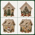 thumbnail image 2 of Mivyn Christmas DIY Pearl Painting Wooden House, Wooden House Pearl Diamond Art Kit, 3D Diamond Handmade Painting Hanging Ornament for Holiday Party Decor & Christmas Trees, #05, 2 of 6