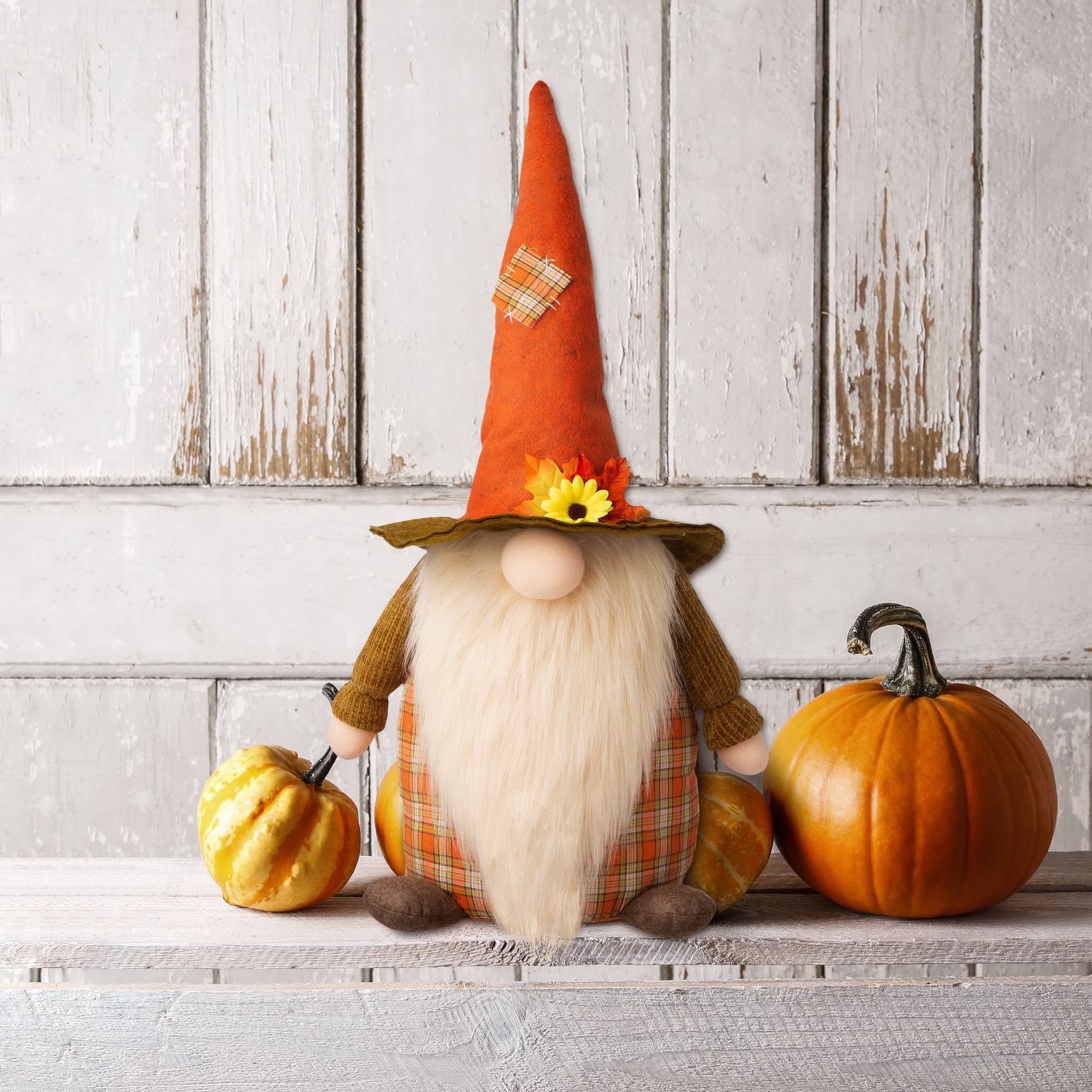 Glitzhome Fall Fabric Gnome Standing Decor