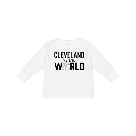 Inktastic Cleveland Vs. the World with Baseball Boys or Girls Long Sleeve Toddler T-Shirt