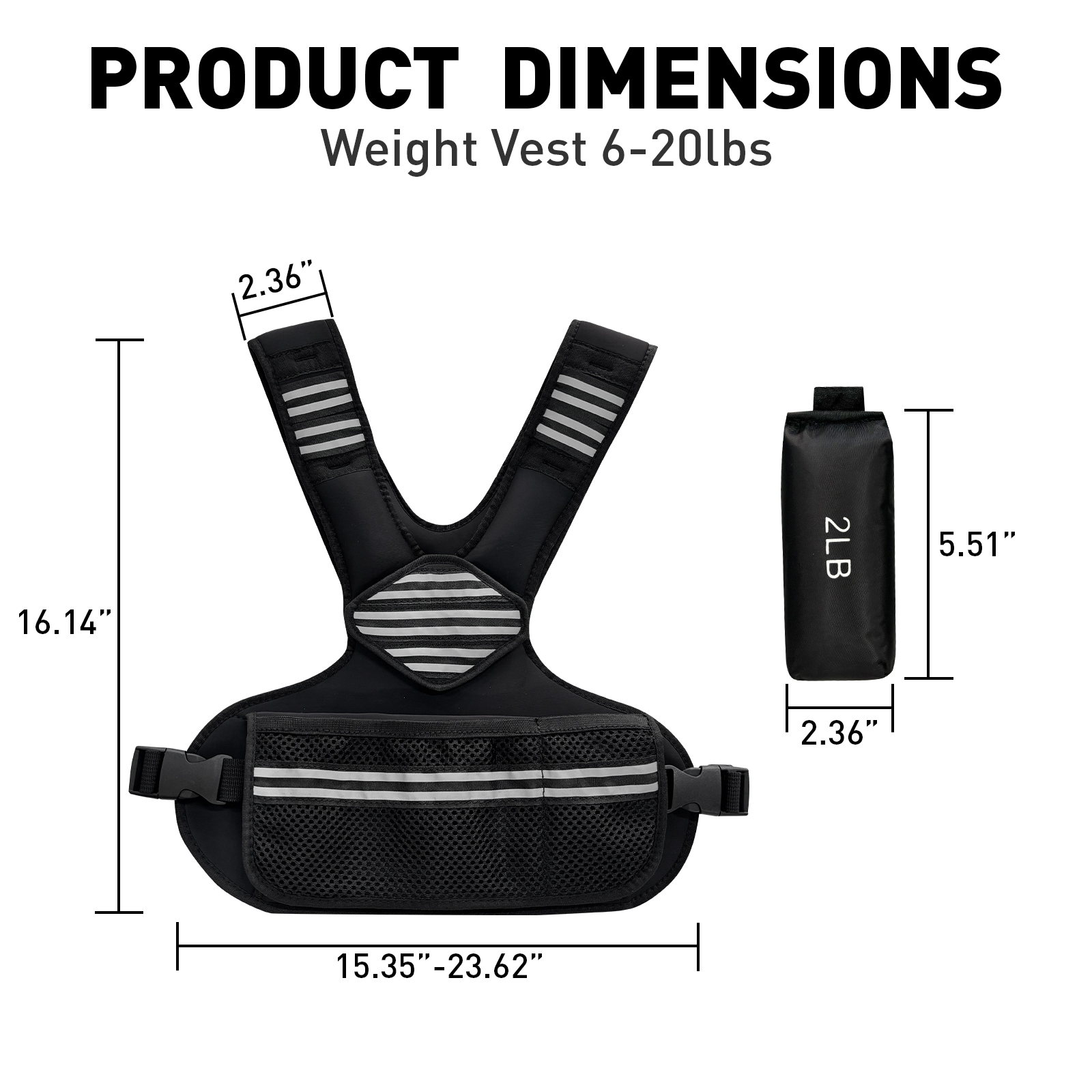 Yiwa Woman Adjustable Weighted Vest, 4-10 Lbs Weighted Walking Vest with Reflective Strips, Large Pockets, 6 Ironsand Weights, Black Strength Training Weight Vest for Yoga, Running