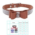 thumbnail image 3 of Methold Decoración para mascotas Cachorro Perro Gato Collar ajustable prop Correa Hebilla Rhinestone PULeather Suministros para perros marrón L, 3 of 3