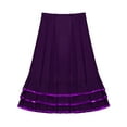 thumbnail image 2 of CHICTRY Girls Vintage Full Circle Spandex Mesh Skirt Juniors Pleated Ruffled Hem Latin Flamenco Dance Skirt, 2 of 5