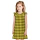 thumbnail image 1 of Fotbe Yellow Checkered Plaid Vestido de Dormir para Niñas de 3 a 10 Años, Mangas Cortas, Estilo Princesa, Pijama Camisón con Mangas Voladas-Medium, 1 of 6