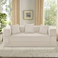thumbnail image 5 of VFD Convertible Floor Sofa Bed with Storage Pocket, 3 Seats with 3 Pillows Corduroy Folding Mattress Sofa with Zipper Closure, Floor Lounge Couch for Living Room, Bedroom, Studio -Beige, 5 of 16