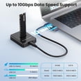 thumbnail image 3 of KSRplayer M.2 SSD Adaptador de Lector y Escritor con Base, Carcasa Portátil de Plástico, Compatible con M Key B+M Key NVMe y SATA SSDs, USB-A/C, Compatible con Tamaños 2230-2280, 3 of 12