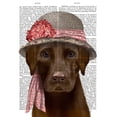 thumbnail image 3 of Fab Funky 15x18 Black Modern Framed Museum Art Print Titled - Chocolate Labrador Hat and Pink Scarf, 3 of 5