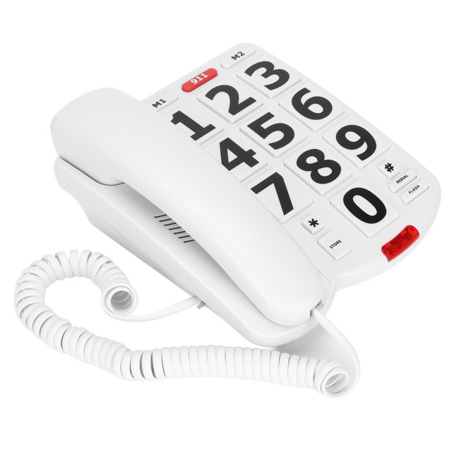 LYUMO Standard Corded Phone,Telephone With Large Buttons,Big Button Phone Wired Big Button Landline Phone With Easy To Read Big Buttons And Super Loud Ringtones