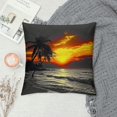 thumbnail image 2 of Creowell Sunset Palm Trees Fashion Style Dirt-Resistant Throw Pillow Covers for Couch Sofa Bed Living Room Bedroom Zipper Closure Summer Pillow Case 1PC 18x18in, 2 of 5