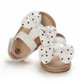 thumbnail image 6 of Uccdo Infant Baby Girls Bow Sandals Newborn Baby Summer PU Leather Open Toe Flats Shoes First Walkers 0-18M, 6 of 7