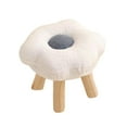 thumbnail image 2 of Reposapiés pequeño para sofá debajo del escritorio con pata de madera para mesita de noche Blanco, 2 of 9